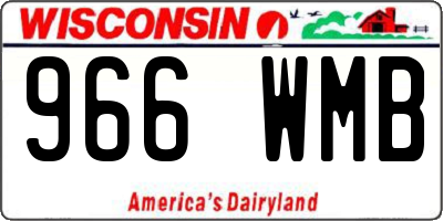 WI license plate 966WMB