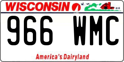 WI license plate 966WMC