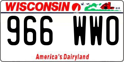 WI license plate 966WWO
