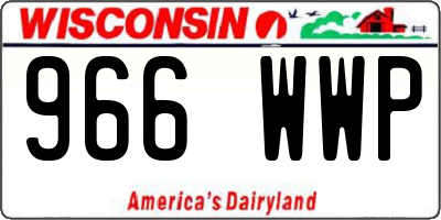 WI license plate 966WWP
