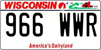 WI license plate 966WWR