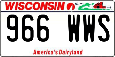 WI license plate 966WWS