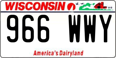 WI license plate 966WWY