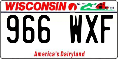 WI license plate 966WXF