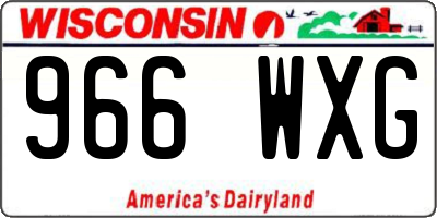 WI license plate 966WXG
