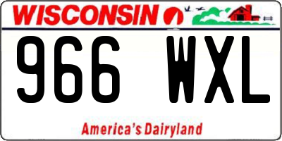 WI license plate 966WXL
