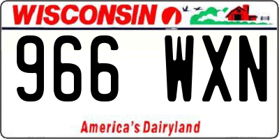 WI license plate 966WXN