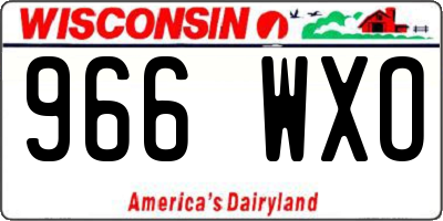 WI license plate 966WXO