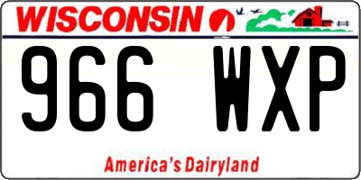 WI license plate 966WXP
