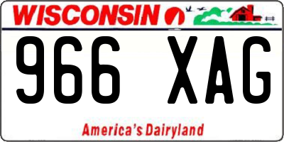 WI license plate 966XAG