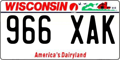 WI license plate 966XAK