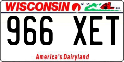 WI license plate 966XET