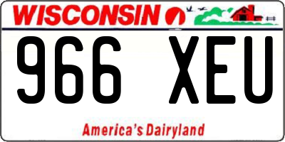 WI license plate 966XEU