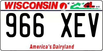 WI license plate 966XEV
