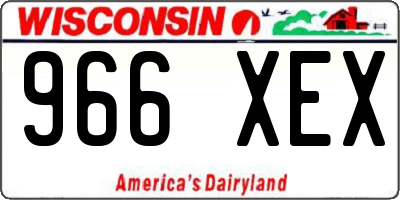 WI license plate 966XEX