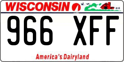 WI license plate 966XFF