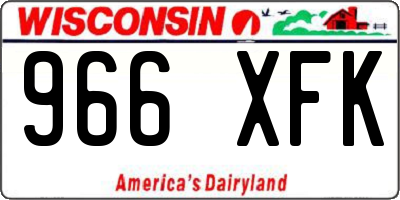 WI license plate 966XFK
