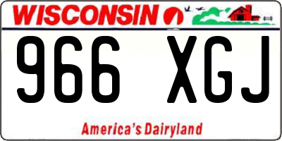 WI license plate 966XGJ