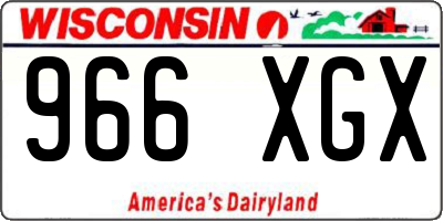 WI license plate 966XGX