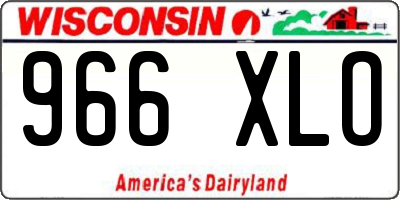 WI license plate 966XLO
