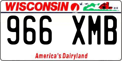 WI license plate 966XMB