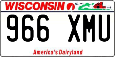 WI license plate 966XMU