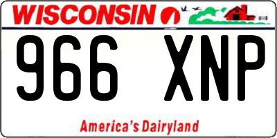 WI license plate 966XNP