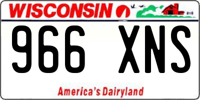 WI license plate 966XNS