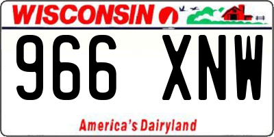WI license plate 966XNW