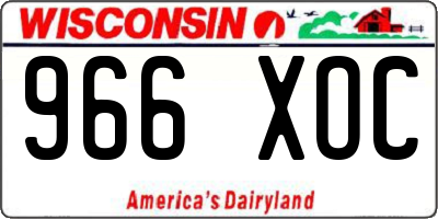 WI license plate 966XOC