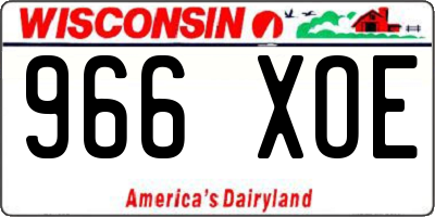WI license plate 966XOE