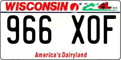 WI license plate 966XOF