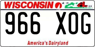 WI license plate 966XOG