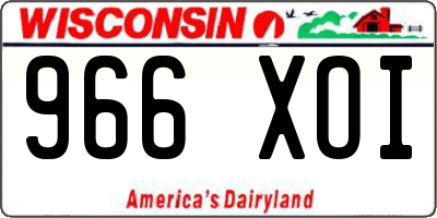 WI license plate 966XOI