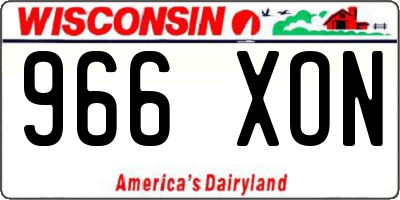 WI license plate 966XON