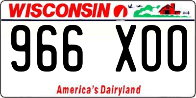 WI license plate 966XOO