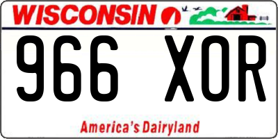 WI license plate 966XOR