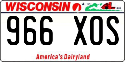 WI license plate 966XOS