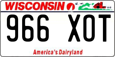 WI license plate 966XOT