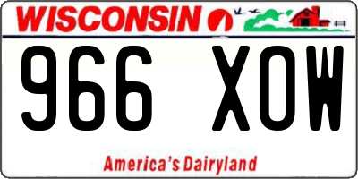 WI license plate 966XOW