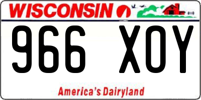 WI license plate 966XOY