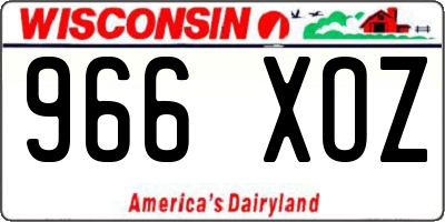 WI license plate 966XOZ