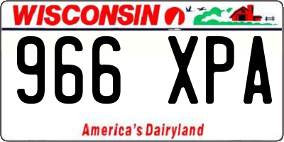 WI license plate 966XPA