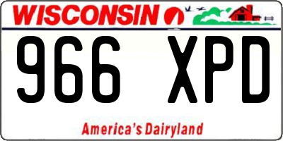 WI license plate 966XPD