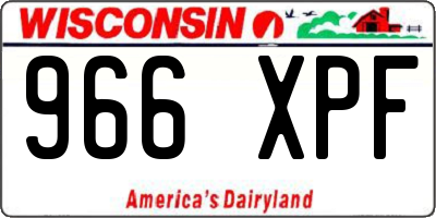 WI license plate 966XPF