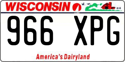 WI license plate 966XPG