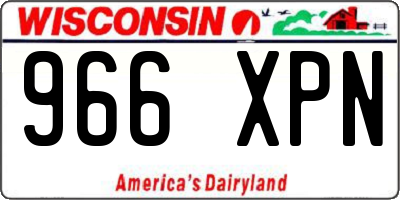 WI license plate 966XPN