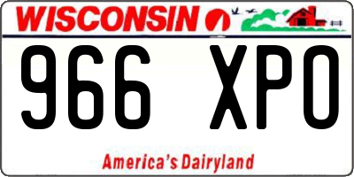 WI license plate 966XPO