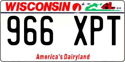 WI license plate 966XPT