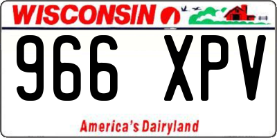 WI license plate 966XPV